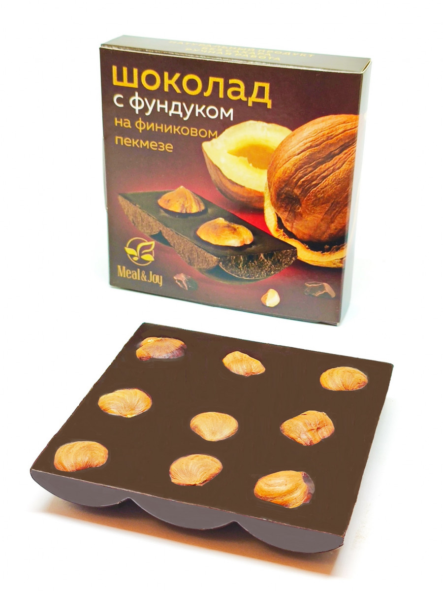 Шоколад на финиковом пекмезе с фундуком, 70 г.
