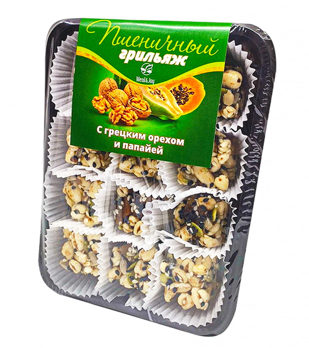 Enjoyment "Грильяж Пшеничный  с грецким орехом и папайей", конфеты 80 г.