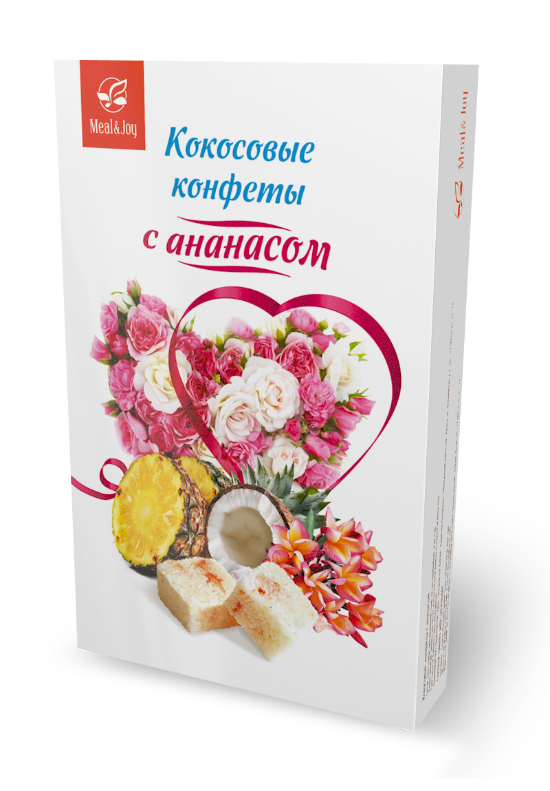 Gift Sweet "Кокосовые конфеты с ананасом", 100 г.  (картонная упаковка)