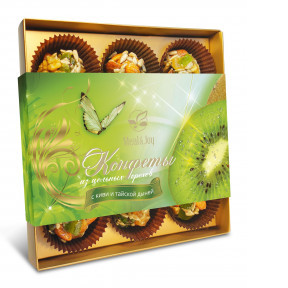 Gift Candies "Конфеты из цельных орехов с киви и тайской дыней", 165 г (картонная упаковка)